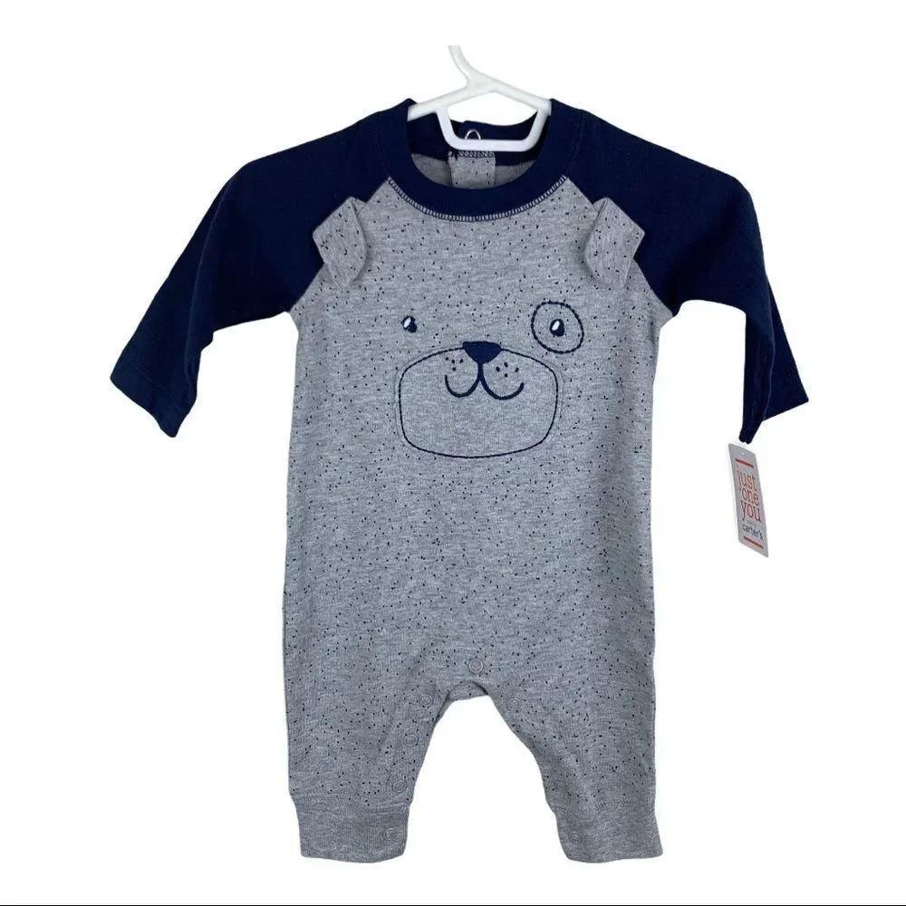 Carter’s Blue/Gray Puppy Dog Onesie w/Ears NWT‎